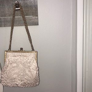 Small white bag with gold chain